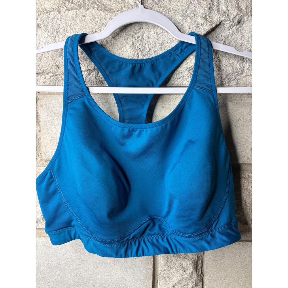 Old Navy Active Womens XL Teal Blue Racerback Mesh High Impact Sports Bra - Picture 2 of 7